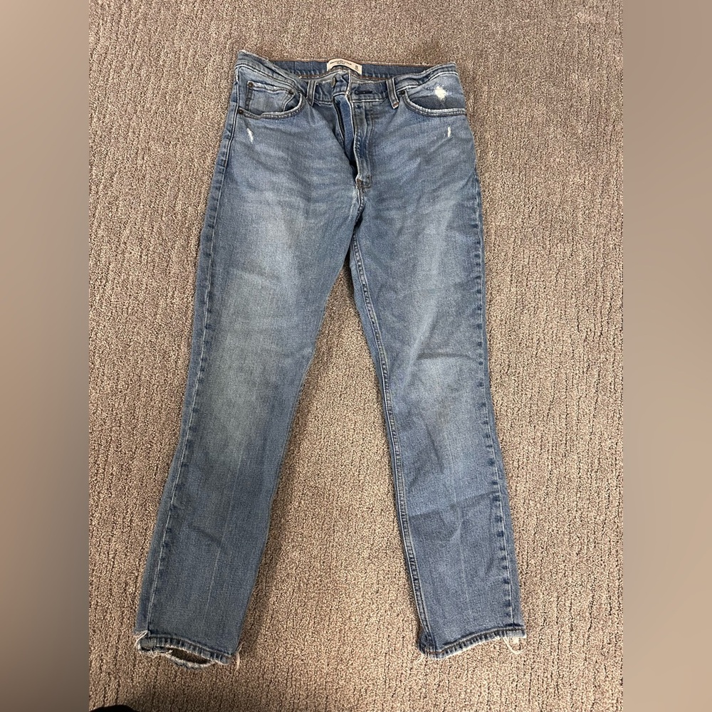 Abercrombie & Fitch Women's Straight Leg Blue Jeans